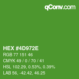 カラーコード: HEX #4D972E | qconv.com