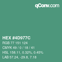 Color code: HEX #4D977C | qconv.com