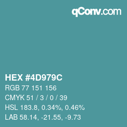 Color code: HEX #4D979C | qconv.com