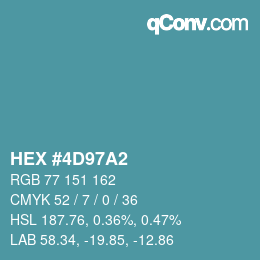 颜色代码: HEX #4D97A2 | qconv.com
