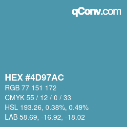 Color code: HEX #4D97AC | qconv.com