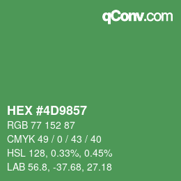 Color code: HEX #4D9857 | qconv.com