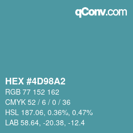 カラーコード: HEX #4D98A2 | qconv.com