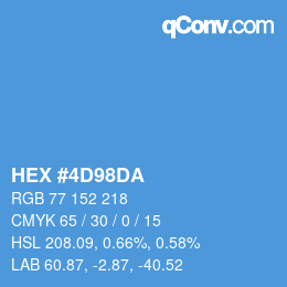 Color code: HEX #4D98DA | qconv.com