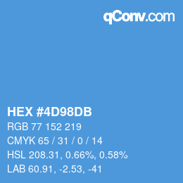 颜色代码: HEX #4D98DB | qconv.com