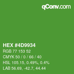 Color code: HEX #4D9934 | qconv.com