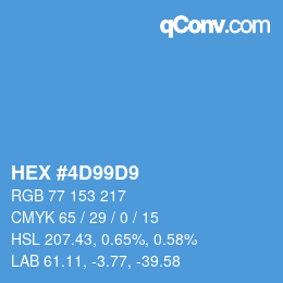カラーコード: HEX #4D99D9 | qconv.com