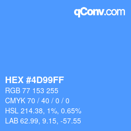 颜色代码: HEX #4D99FF | qconv.com