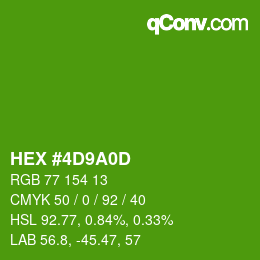 Color code: HEX #4D9A0D | qconv.com