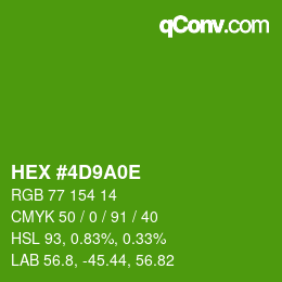 Color code: HEX #4D9A0E | qconv.com