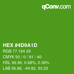 Color code: HEX #4D9A1D | qconv.com