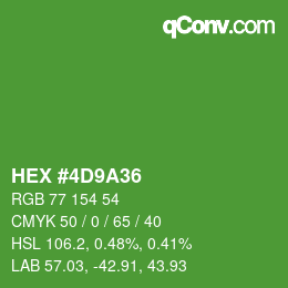 Color code: HEX #4D9A36 | qconv.com