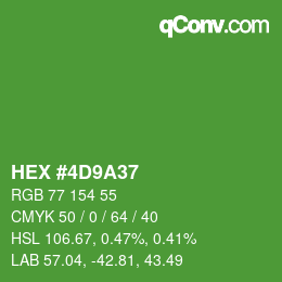 カラーコード: HEX #4D9A37 | qconv.com