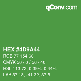 Color code: HEX #4D9A44 | qconv.com