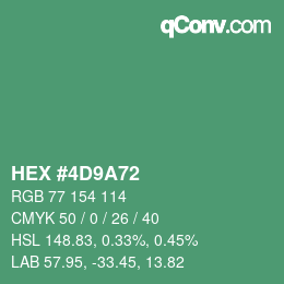 Color code: HEX #4D9A72 | qconv.com