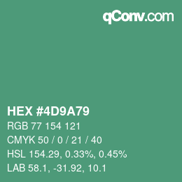 Color code: HEX #4D9A79 | qconv.com