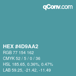 Color code: HEX #4D9AA2 | qconv.com