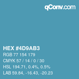 Color code: HEX #4D9AB3 | qconv.com
