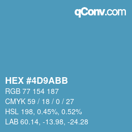 Farbcode: HEX #4D9ABB | qconv.com