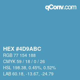 Color code: HEX #4D9ABC | qconv.com