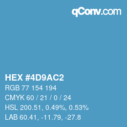 カラーコード: HEX #4D9AC2 | qconv.com