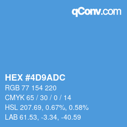 Color code: HEX #4D9ADC | qconv.com
