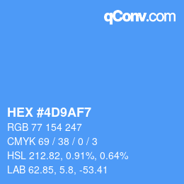 Color code: HEX #4D9AF7 | qconv.com