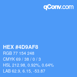 Color code: HEX #4D9AF8 | qconv.com