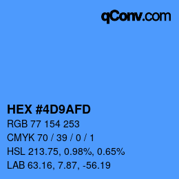 Color code: HEX #4D9AFD | qconv.com