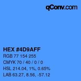 Color code: HEX #4D9AFF | qconv.com