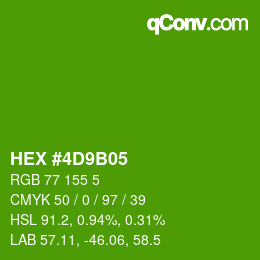 Color code: HEX #4D9B05 | qconv.com