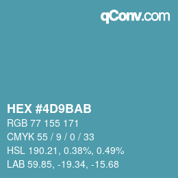 カラーコード: HEX #4D9BAB | qconv.com