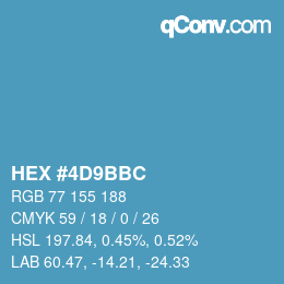 Color code: HEX #4D9BBC | qconv.com