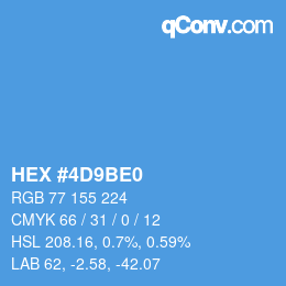 カラーコード: HEX #4D9BE0 | qconv.com