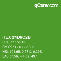 颜色代码: HEX #4D9C2B | qconv.com