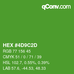 カラーコード: HEX #4D9C2D | qconv.com