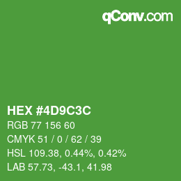 カラーコード: HEX #4D9C3C | qconv.com