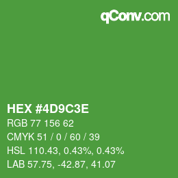 Farbcode: HEX #4D9C3E | qconv.com