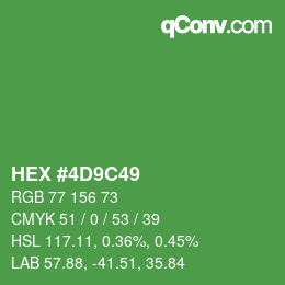 Color code: HEX #4D9C49 | qconv.com