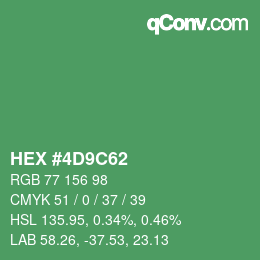 Color code: HEX #4D9C62 | qconv.com