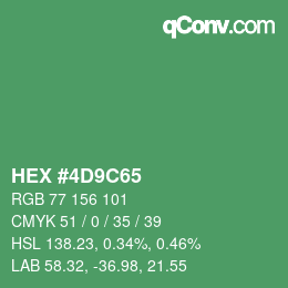Color code: HEX #4D9C65 | qconv.com