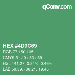 Color code: HEX #4D9C69 | qconv.com