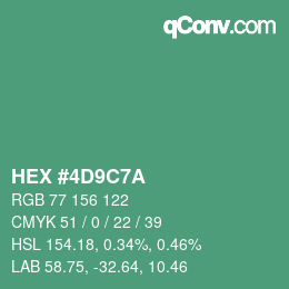 カラーコード: HEX #4D9C7A | qconv.com