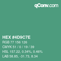 Color code: HEX #4D9C7E | qconv.com