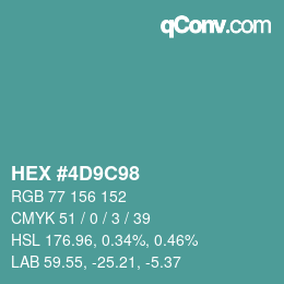 Color code: HEX #4D9C98 | qconv.com