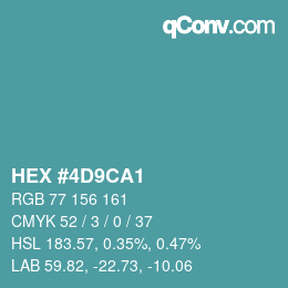 Color code: HEX #4D9CA1 | qconv.com