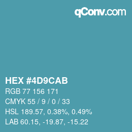 Color code: HEX #4D9CAB | qconv.com