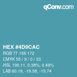 Color code: HEX #4D9CAC | qconv.com