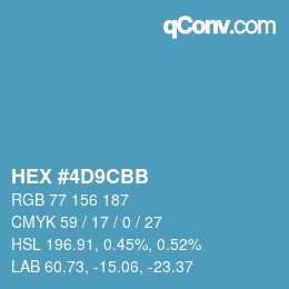 Color code: HEX #4D9CBB | qconv.com