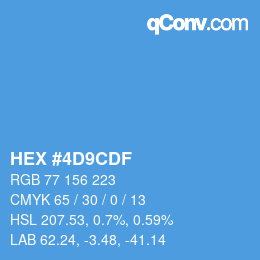 Color code: HEX #4D9CDF | qconv.com